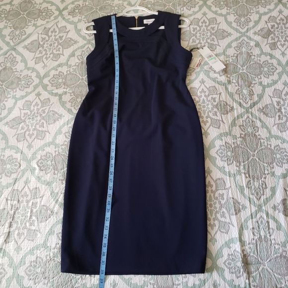 Calvin Klein Navy Blue Sheath Dress NWT SIZE 8 - Picture 16 of 16